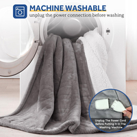 Couverture chauffante électrique personnalisée, couverture chauffante à plusieurs niveaux de température, contrôle de la température, protection de sécurité, tissu lavable pour l'hiver