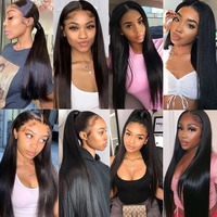 Perruques en cheveux humains en gros, couleur marron 27 #   30 #   Perruque droite colorée avec baby hair, perruque frontale en dentelle HD transparente 13x4, cheveux indiens