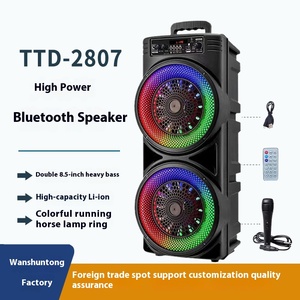 Loa ngoài trời K Song 100W, loa Bluetooth, <span class=keywords><strong>subwoofer</strong></span> 8 inch, âm trầm mạnh mẽ, đèn LED, micro điều khiển từ xa dành cho DJ, karaoke, khiêu vũ - Product Image 3
