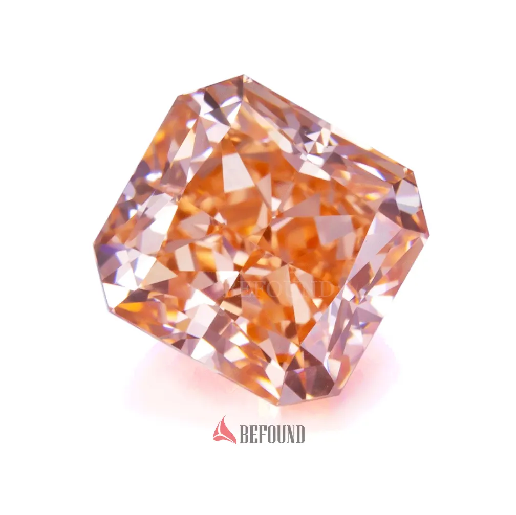 Diamante sintético auténtico para laboratorio, Diamante de corte radiante, Hpht Cvd, Color naranja y rosa, 2.0ct, VS1