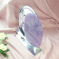 Tarjeta de mesa de menú de bebida de firma de acrílico púrpura y espejo dorado de alta calidad para bodas, fiestas y eventos especiales
