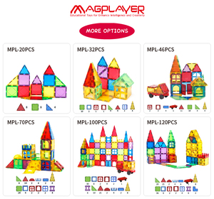 MAGPLAYER magnetici mattoncini fai da te giocattoli educativi <span class=keywords><strong>100</strong></span> pz Set tessere magnetiche per bambini - Product Image 5
