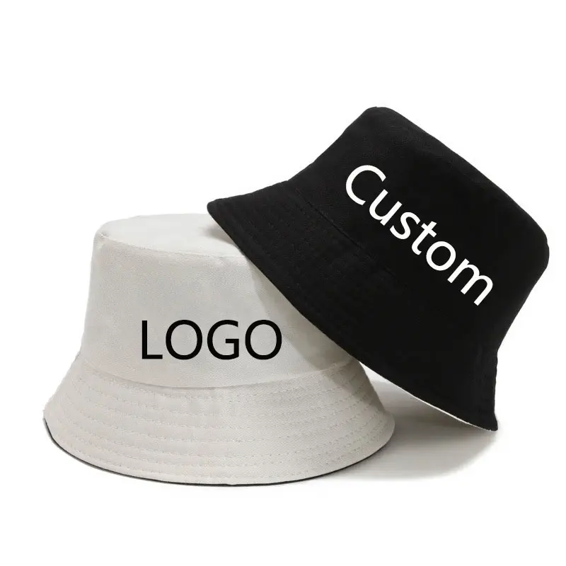 Hb0001 Custom All-Over Print Patroon Witte Lege Emmer Hoed Sombrero De Cubo Effen Omkeerbare Gesublimeerde Emmer Hoed