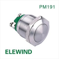 ELEWIND 19mm Étanche en acier inoxydable Tête bombée IP65 ROHS Conforme aux interrupteurs à bouton-poussoir (PM191B-10/S19mm)