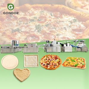 Ligne de production automatique complète pour la fabrication de base de pizza napolitaine, avec distributeur de sauce et système de formage et de roulage - Product Image 1