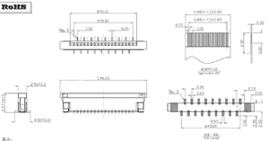 FPC FFC 1.0Mm 1Mm Pitch 25 40 Pin Ngăn Kéo Loại Ổ Cắm Dọc Núi 25P 40 P Smt Smd Ribbon Phẳng Cáp Kết Nối - Product Image 5