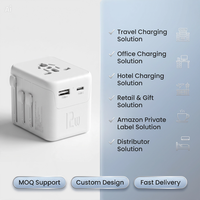 Prise de voyage universelle mondiale, toute nouvelle, plusieurs couleurs, options d'alimentation avec sortie CC 12W/17W/20W/25W/30W/35W/45W en stock