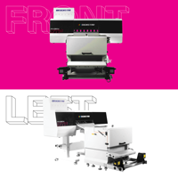 Máquina de impresión DTF de doble cabezal FK-0602, agitación automática de tinta blanca, sistema de recogida de doble motor para impresión por transferencia en prendas.