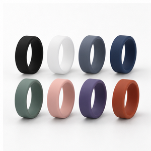 Lot de 8 protections monochromes pour Oura Ring 4 Gen 3, ensemble de protections en silicone noir, gris, blanc, look minimaliste, idéal pour le bureau - Product Image 1