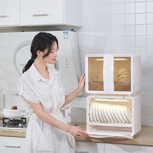 Kitchen Plastic Dish Drying Holder Dish Rack With Cover Plate Knife Organizer Plastic Storage Box For Tableware