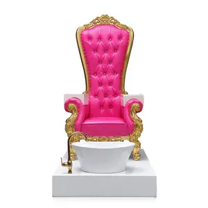 Luxury Pink Salon Foot Spa Throne Queen Pedicure Chair Manicure Chair Reclining Massage Foot Bath Chair