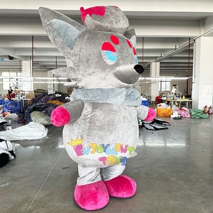Costume de mascotte de loup en fourrure réaliste géant gonflable pour <span class=keywords><strong>cosplay</strong></span> personnalisé, costume de loup en peluche pour adulte - Product Image 1
