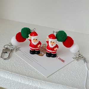Colgante Móvil de la Serie Navideña: Lindo Abuelo Claus, Decoración para Bolsos, Copo de Nieve, Árbol de Navidad, Llavero Colgante - Product Image 3