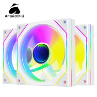 Ventilateur de refroidissement pour boîtier PC AntarcChill 120 mm blanc synchronisé ARGB à roulement fluide haute pression statique pour dissipateur thermique du processeur