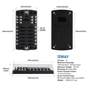 Cnspeed 12-Way Fuse Box With Led Indicator For Rv And <b>Yacht</b> Screw Wiring - Product Image 4