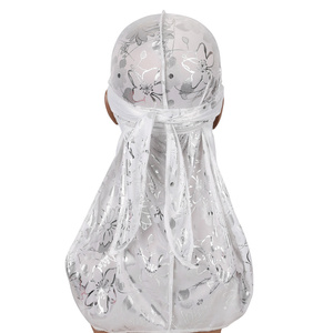 HZM-19123 mode haute qualité Rose <span class=keywords><strong>motif</strong></span> Hip Hop soyeux Durags pour hommes tache soie Pour Hommes <span class=keywords><strong>Durag</strong></span> - Product Image 4