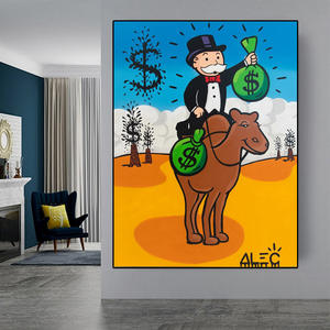 Style nordique vieil homme Graffiti toile peinture Protection de l'environnement HD Core décoration de la maison pour salon chambre huile - Product Image 2