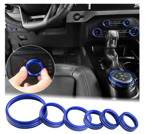 2021-2025 cho Ford Bronco nội thất phụ kiện AC Knob Bìa khối lượng Temp nút điều khiển vòng TRIM-<span class=keywords><strong>Red</strong></span> 6 cái giao diện điều khiển chuyển đổi - Product Image 6