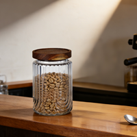 Récipient en verre multi-usages pour le stockage des aliments dans la cuisine, pot de stockage en verre à motif en U, idéal pour le stockage des épices et plus encore