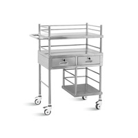 Chariot médical en acier inoxydable SAIKANG SKH028 pour hôpital, avec tiroirs, capacité de charge de 100 lb, garantie de 2 ans