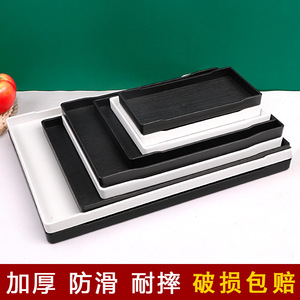 Rectangular Storage <b>Tray</b> Plastic Solid Color Hotel Restaurant Use 1 Compartment Flat Design - Product Image 3