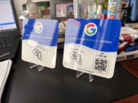 Plaque NFC en acrylique personnalisée avec code QR dynamique, menu NFC, tappez et scannez pour Google/Facebook/Instagram/WhatsApp, plaque de commentaires NFC Google