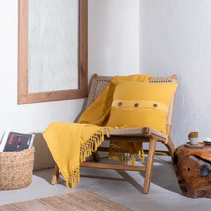 Bohem棉竹毛毯超柔软奢华风格家居装饰被子130x 170厘米