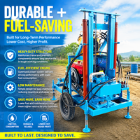 Máquina Perforadora de Pozos de Agua Portátil con Certificación CE, Mini Perforadora de Núcleos con Ruedas, 35HP, Diésel, Hidráulica