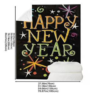 Coperta di flanella di capodanno 2025 stampata con motivo a stelle borsa portatile soggiorno camera da letto uso esterno ufficio regalo di capodanno - Product Image 6