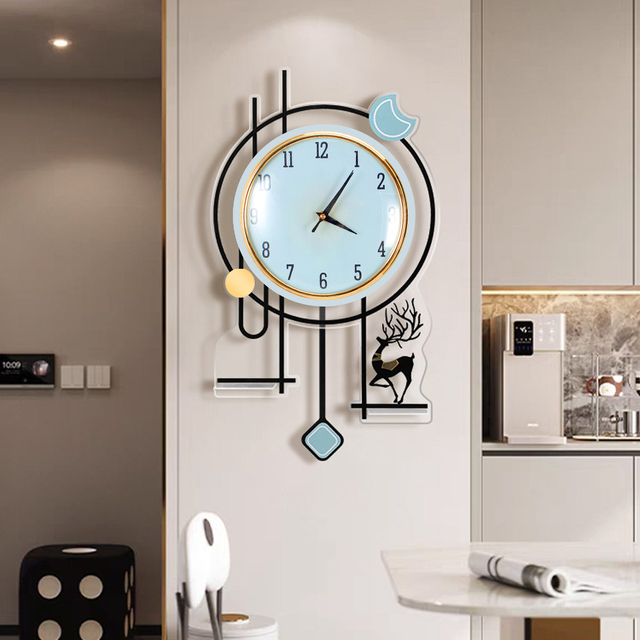 Modern Design Acrylic Decorative Wall Clock with Glass Protective Cover Silent Digital Clock Living Room Dining Home Decor