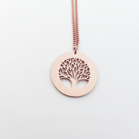 Collier arbre de vie celtique plaqué or 18 carats Collier arbre de vie généalogique Charme arbre de vie Bijoux de tous les jours minimalistes
