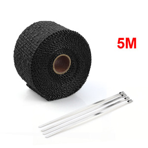 Tira de aislamiento térmico para escape de motocicleta, 5m, color negro, 1,5mm de espesor, insonorización para protección de tuberías - Product Image 2