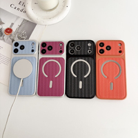 Étui magnétique personnalisable à texture tissée 2-en-1 pour iPhone 18 17 Pro Max, antichoc, toucher doux, grande fenêtre, 9 couleurs