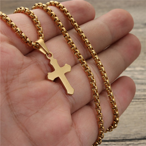 <b>Cross</b> Pendant Necklace Zinc Alloy Unisex Fashion Jewelry Gift - Product Image 2