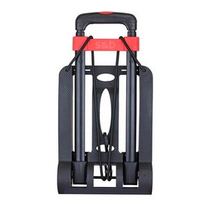 Koper Baja <span class=keywords><strong>Mini</strong></span> Kompak, Truk Keranjang Troli Tangan Belanja Portabel Lipat Ringan Pegangan Teleskopik - Product Image 4