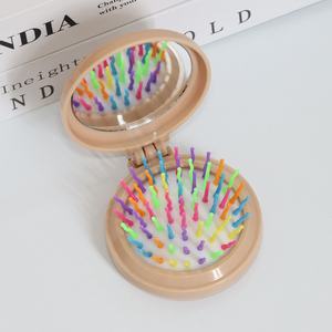 Coussin d'air pliable bricolage en gros pour jolie fille avec brosse de maquillage en nylon peigne miroir combo ionique coussin de massage pour la tête pliable - Product Image 4