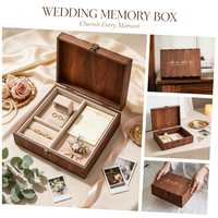 Boîte de rangement en bois rustique avec couvercle, coffre en bois personnalisable à graver pour les souvenirs de mariage des couples, cadeau spécial pour un anniversaire