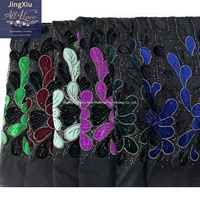 Tissu en dentelle de tulle brodé de perles et de sequins floraux 3D audacieux pour robes africaines et tenues de soirée