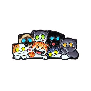 Happy Cat Kitty Cat Email Pins Een Groep Katten Broches Revers Badges Dierlijke Sieraden Cadeau Voor Kinderen Vrienden - Product Image 5