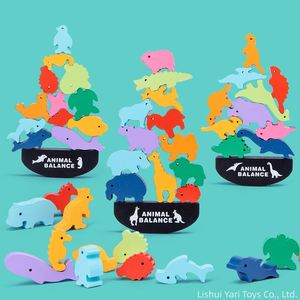Jouets Montessori pour enfants, blocs en bois de dinosaures et d'animaux, jeux d'empilage, jouet éducatif pour filles et garçons de 3, 4, 5 et 6 ans - Product Image 4