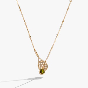 <strong>Stainless</strong> <strong>Steel</strong> Trendy Ball Sports Necklace Tennis Baseball Golf Racket Charms Zircon Pendant Statement Jewelry for Women - Product Image 6