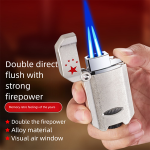 Encendedor de <span class=keywords><strong>gas</strong></span> butano JOBON al por mayor, doble llama azul, recargable, llama ajustable, accesorios para fumar, regalos para cigarros - Product Image 6