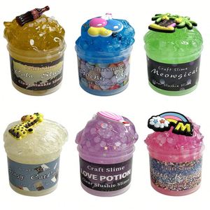 Foreign Trade Cross-border for 6pcs Rice Grain Mud Set <b>Slime</b> <b>Kit</b> 70ml Cartoon <b>Slime</b>, Colored Mud Crystal Mud - Product Image 1