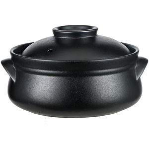 Casserole en grès <span class=keywords><strong>noir</strong></span> de style coréen, pot à ragoût en céramique résistant aux hautes températures pour usage domestique et commercial - Product Image 1