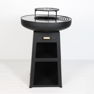 Brasero extérieur de haute qualité en acier au carbone, facile à assembler, avec cendrier et plaque chauffante - Product Image 1