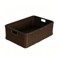 Panier de rangement écologique en rotin PP tressé avec poignées, gain de place, étanche, pour fruits et légumes, idéal pour comptoir de cuisine