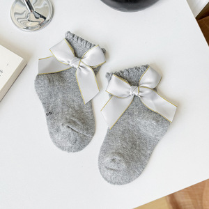 HY-4726 Style espagnol nœud chaussettes bébé 3D nœud chaussettes cheville petite fille <span class=keywords><strong>bas</strong></span> courts - Product Image 4