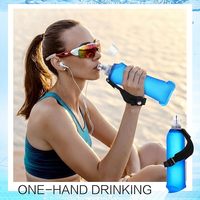 Bouteilles d'eau souples en TPU de 400 ml et 500 ml, pliables, à bec large, pour le sport, la randonnée et l'hydratation