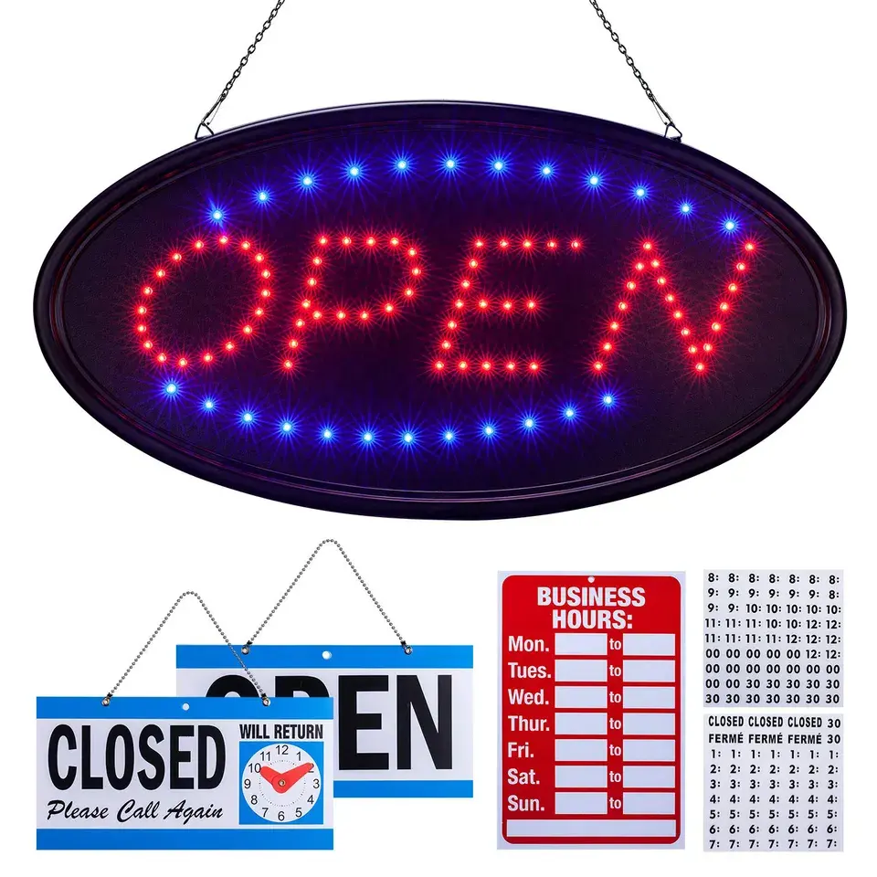 Neon İşaretler mektup özel işık akrilik açık harfler dükkanı kurulu 3D Bar reklam elektronik çin Flex Up için Led açık yazısı