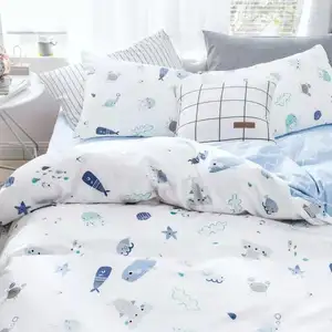 Bộ Ga Trải Giường 100% Cotton Bộ Ga Trải Giường Bằng Vải Bông Mềm Mại Bộ Chăn Ga Gối